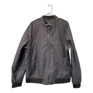 Alfani Men's XL Full Zip Up Jacket Gray Black Two Tone Size X‎ Large Mock Collar